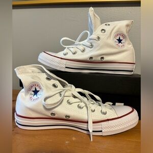 Never-worn White All Star Hightop Converse Size 6